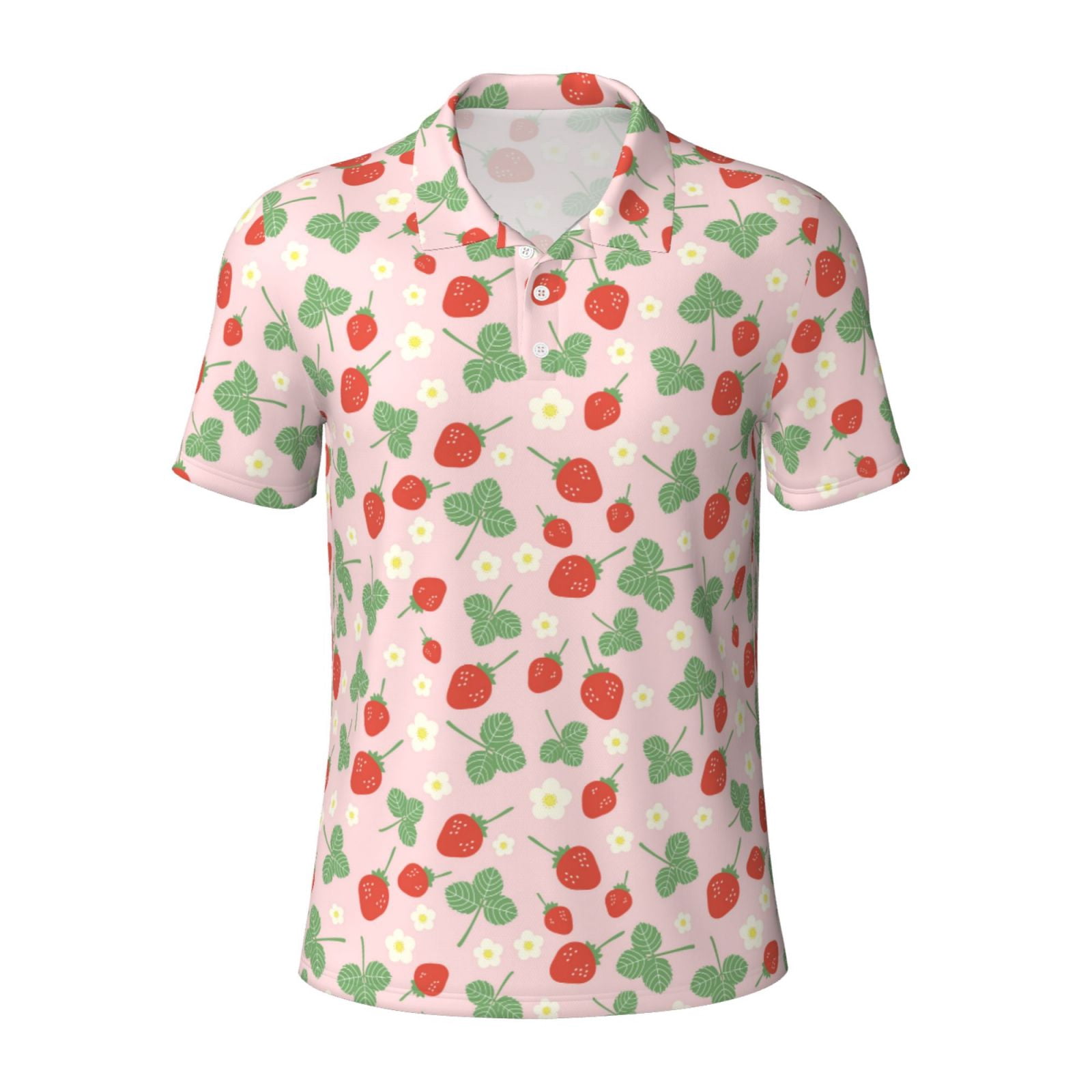 Strawberry Floral Polo Shirt