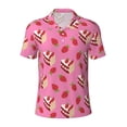 thumbnail image 1 of Balery Strawberry Cake Printed Men’s Short Sleeve Polo Shirt, Midweight Men's Shirt,Golf Polo shirts -XX-Large, 1 of 8