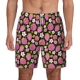 thumbnail image 1 of Balery Strawberry Mens Swim Trunks Swim Shorts for Men Quick Dry Inseam Beach Shorts with Compression Liner Pocket-X-Large, 1 of 9