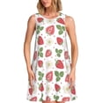 thumbnail image 1 of Balery Strawberry Pattern Women’s Summer Dresses – Loose Sleeveless Sundress, Casual and Comfortable Beach Dress for Hot Days, 1 of 7