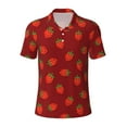 thumbnail image 1 of Balery Strawberry Printed Men’s Short Sleeve Polo Shirt, Midweight Men's Shirt,Golf Polo shirts -Small, 1 of 8