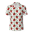 thumbnail image 1 of Balery Strawberry Printed Men’s Short Sleeve Polo Shirt, Midweight Men's Shirt,Golf Polo shirts -XX-Large, 1 of 8