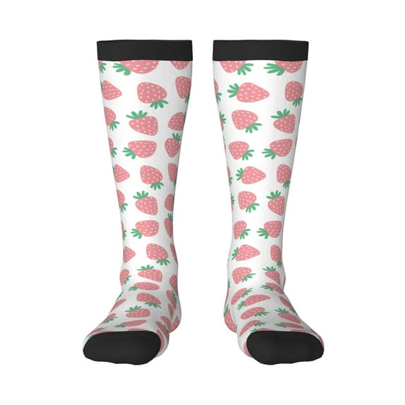 Balery Strawberry Printed Novelty Socks Men's Women's Crew Socks Sports Socks Knee High Socks Cotton Socks Quirky and Cool Socks