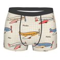 thumbnail image 1 of Balery Striped Vintage Planes Men's Boxer Briefs, Soft and Breathable Cotton Underwear with nylon Waistband-X-Large, 1 of 9