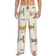 thumbnail image 1 of Balery Striped Vintage Planes print Men's Pajama Pants,Ultra Lightweight Pjs,Lounge Pant-Large, 1 of 9