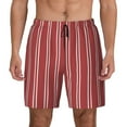 thumbnail image 1 of Balery Stripes Red White Mens Swim Trunks Swim Shorts for Men Quick Dry Inseam Beach Shorts with Compression Liner Pocket-X-Large, 1 of 9