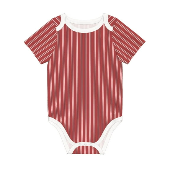 Balery Stripes Red White Pattern Baby Climbing Clothes Infant Bodysuit Cute Infant Bodysuit Baby Romper-6 Months