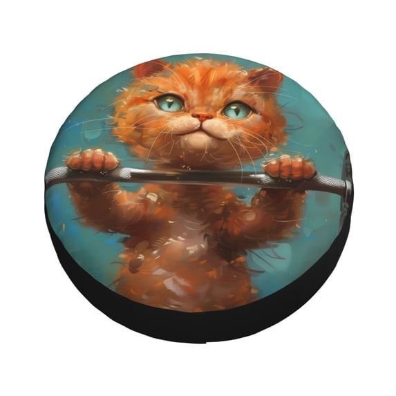 Balery Strong Kitten Lifting Weights Tire Covers - Tough Tire Wheel Protector for Truck, SUV, Trailer, Camper, RV -15 inch