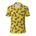 thumbnail image 1 of Balery Summer Pineapple Printed Men’s Short Sleeve Polo Shirt, Midweight Men's Shirt,Golf Polo shirts -Small, 1 of 8