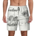 thumbnail image 1 of Balery Summer Vacation Scene With Camping Van Mens Swim Trunks Swim Shorts for Men Quick Dry Inseam Beach Shorts with Compression Liner Pocket-Large, 1 of 9