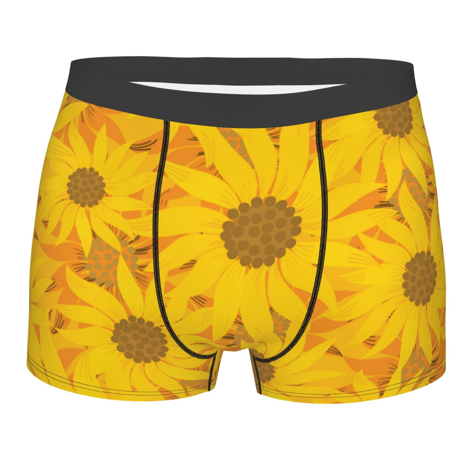 Balery Sun Flowers Men's Boxer Briefs, Soft and Breathable Cotton ...