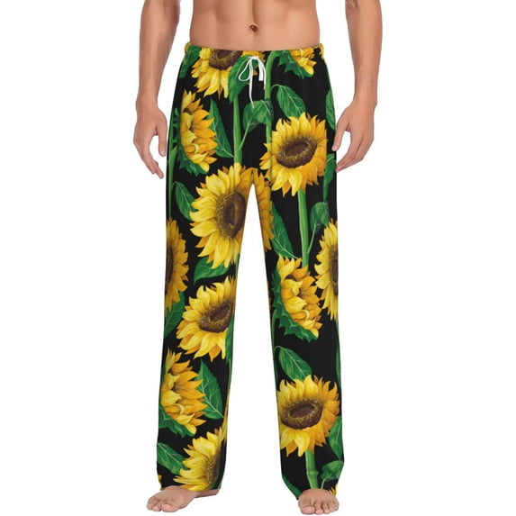 Balery Sunflower 1 print Men's Pajama Pants,Ultra Lightweight Pjs,Lounge Pant-XX-Large