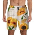 thumbnail image 1 of Balery Sunflower 5 Mens Swim Trunks Swim Shorts for Men Quick Dry Inseam Beach Shorts with Compression Liner Pocket-Small, 1 of 9