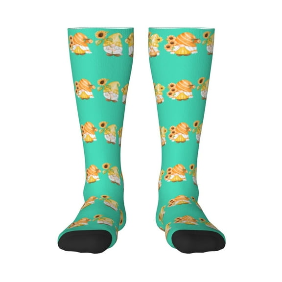 Balery Sunflower Gnomes 5 Fun Novelty Socks Men'S Women'S Crew Socks Funny Crazy Novelty Socks Quirky And Cool Socks