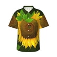 thumbnail image 1 of Balery Sunflower3 Print Men's Hawaiian Shirts Short Sleeve Beach Shirt Relaxed Fit Vacation Button Down Shirts-3X-Large, 1 of 9