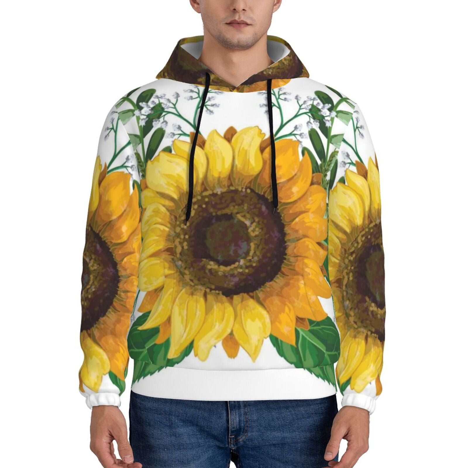 Sunflower Flower Print Men's Sweatshirt