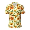 thumbnail image 1 of Balery Sunflowers And Butterflies Printed Men’s Short Sleeve Polo Shirt, Midweight Men's Shirt,Golf Polo shirts -4X-Large, 1 of 8
