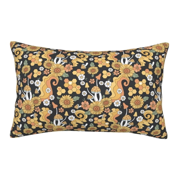 Balery Sunflowers Bee Bedding Queen Pillow Cases - Envelope Closure - Soft Brushed Microfiber Fabric - Shrinkage and Fade Resistant Pillow Cases-16"x24"