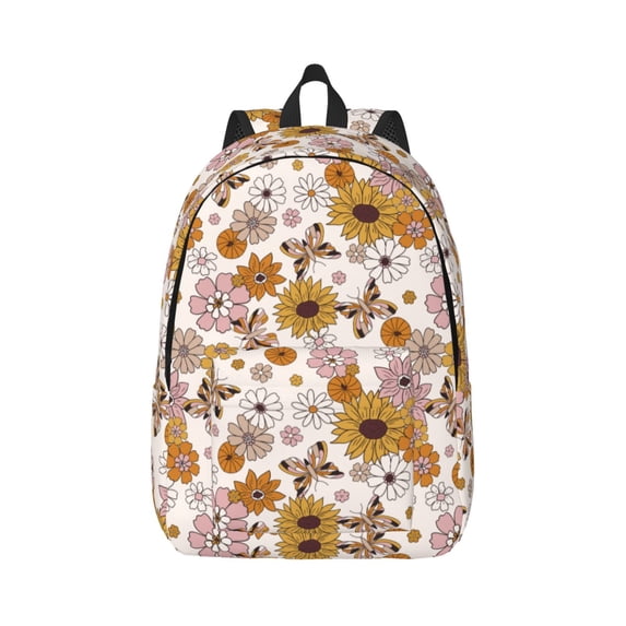 Balery Sunflowers And Butterflies Vintage Canvas Backpack for Men and Women - Large Capacity, Durable Travel Laptop Bag for School, Work, Hiking, and Outdoor Activities