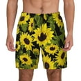 thumbnail image 1 of Balery Sunflowers In Vintage Mens Swim Trunks Swim Shorts for Men Quick Dry Inseam Beach Shorts with Compression Liner Pocket-Medium, 1 of 9