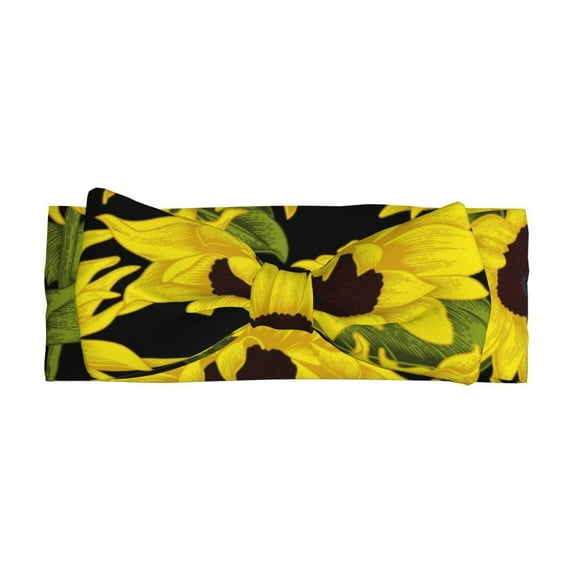 Balery Sunflowers In Vintage Pattern Baby Headbands Hairbands Hair Bow Elastics for Baby Girls Newborn Infant Toddlers Kids