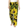 thumbnail image 1 of Balery Sunflowers In Vintage print Women's Pajama Pants,Ultra Lightweight Pjs,Lounge Pant-Small, 1 of 9