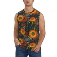 thumbnail image 1 of Balery Sunflowers Men's Sleeveless Muscle Shirts Workout Tank Top, Moisture Wicking, Odor Protection-X-Large, 1 of 8