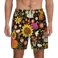 thumbnail image 1 of Balery Sunflowers Mushrooms Mens Swim Trunks Swim Shorts for Men Quick Dry Inseam Beach Shorts with Compression Liner Pocket-Large, 1 of 9
