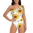 thumbnail image 1 of Balery Sunflowers One Shoulder Swimsuits for Women Ruffle Swimsuits Tummy Control One Shoulder Bathing Suits-, 1 of 8