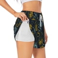 thumbnail image 1 of Balery Sunflowers Pattern Women's Running Shorts with Liner 2 Pockets Elastic Workout Athletic Gym Yoga Shorts-Large, 1 of 7