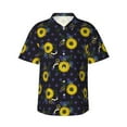 thumbnail image 1 of Balery Sunflowers Print Men's Hawaiian Shirts Short Sleeve Beach Shirt Relaxed Fit Vacation Button Down Shirts-3X-Large, 1 of 9
