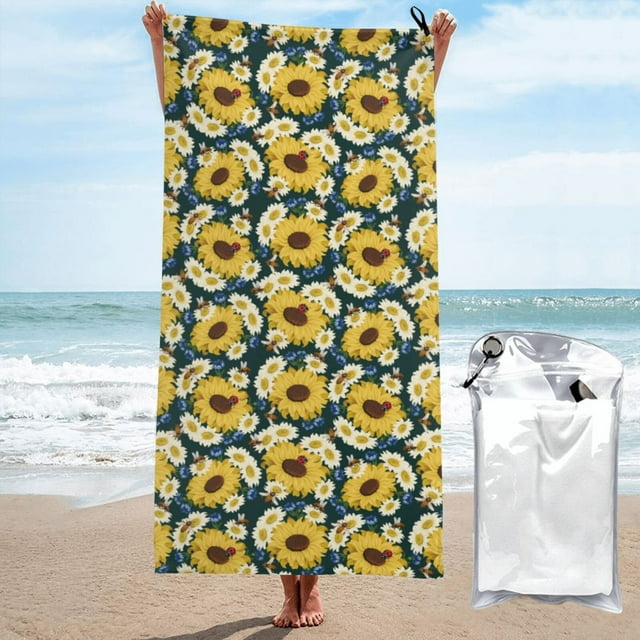 Balery Sunflowers Print Towels Luxurious Jumbo Bath Sheet Highly