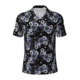 thumbnail image 1 of Balery Sunflowers Printed Men’s Short Sleeve Polo Shirt, Midweight Men's Shirt,Golf Polo shirts -Large, 1 of 8