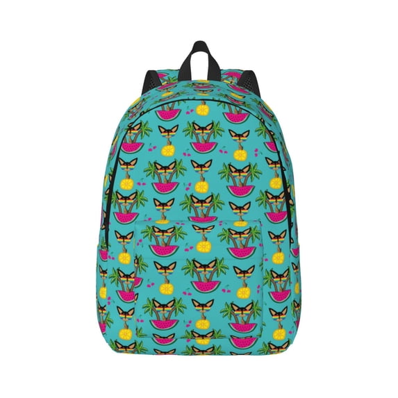 Balery Sunmmer Cat Vintage Canvas Backpack for Men and Women - Large Capacity, Durable Travel Laptop Bag for School, Work, Hiking, and Outdoor Activities