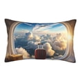 thumbnail image 1 of Balery Sunset Airplane Travel View Bedding Queen Pillow Cases - Envelope Closure - Soft Brushed Microfiber Fabric - Shrinkage and Fade Resistant Pillow Cases-14"x20", 1 of 6