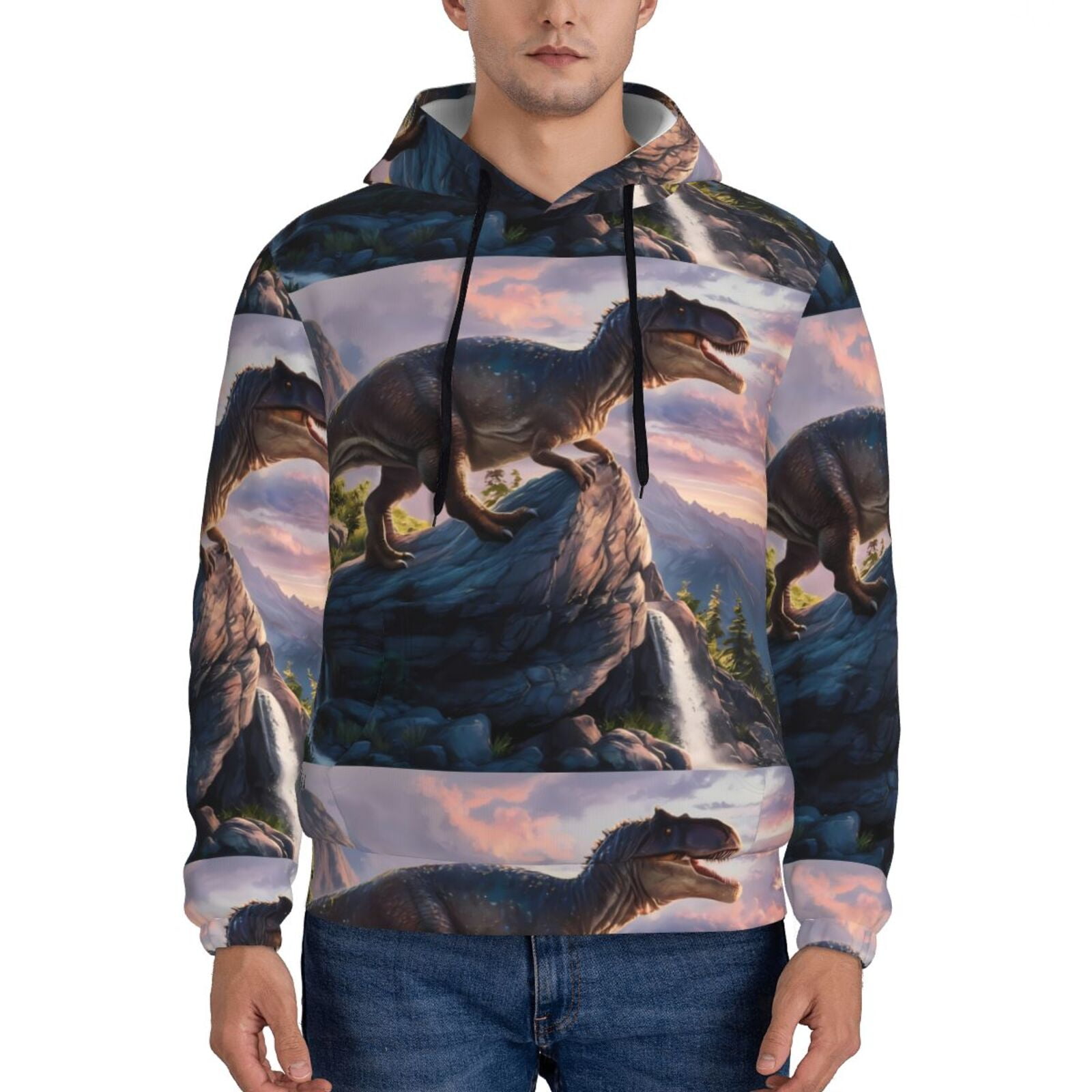 Bamboo Fleece Pullover Hoodie (Dino Delight Prt/Windy)