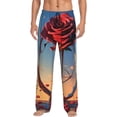 thumbnail image 1 of Balery Sunset Rose Elegance print Men's Pajama Pants,Ultra Lightweight Pjs,Lounge Pant-Medium, 1 of 9