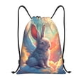 thumbnail image 1 of Balery Sunshine Winged Rabbit Pattern Drawstring Backpack Bag Sport Gym Sackpack Cinch Bags Pattern Drawstring Backpack Bag Sport Gym Sackpack Cinch Bags -Small, 1 of 6