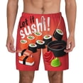 thumbnail image 1 of Balery Sushi Mens Swim Trunks Swim Shorts for Men Quick Dry Inseam Beach Shorts with Compression Liner Pocket-X-Large, 1 of 9
