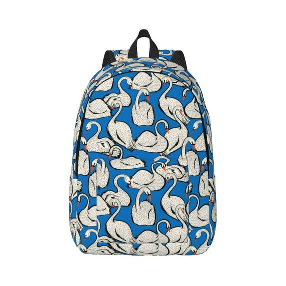 Balery Swan Birds Vintage Canvas Backpack for Men and Women - Large Capacity, Durable Travel Laptop Bag for School, Work, Hiking, and Outdoor Activities-Medium
