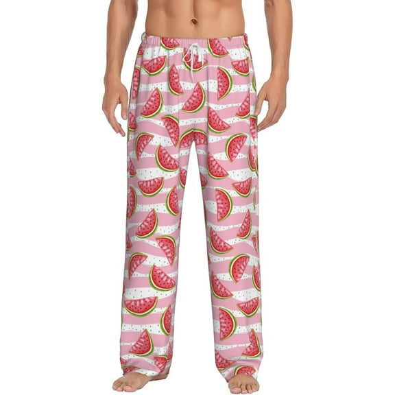 Balery Sweet Watermelon print Men's Pajama Pants,Ultra Lightweight Pjs,Lounge Pant-Large