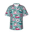 thumbnail image 1 of Balery Swimming Bulldog Print Men's Hawaiian Shirts Short Sleeve Beach Shirt Relaxed Fit Vacation Button Down Shirts-Medium, 1 of 9