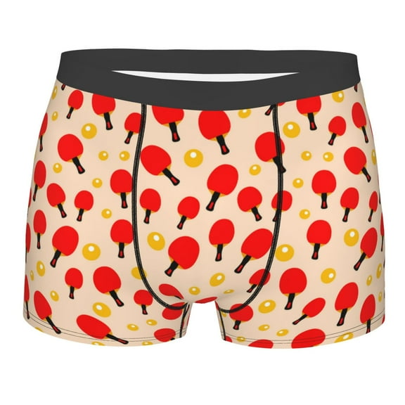 Balery Table Tennis Rackets 1 Men's Boxer Briefs, Soft and Breathable Cotton Underwear with nylon Waistband-Small