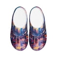 thumbnail image 1 of Balery Taxi Colorful Town Pattern Women's Fuzzy Memory Foam Slippers Fluffy Winter House Shoes Indoor and Outdoor-35/36, 1 of 7