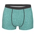 thumbnail image 1 of Balery Teal Green Glitter Men's Boxer Briefs, Soft and Breathable Cotton Underwear with nylon Waistband-Large, 1 of 9