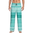 thumbnail image 1 of Balery Teal Turquoise print Men's Pajama Pants,Ultra Lightweight Pjs,Lounge Pant-Small, 1 of 9