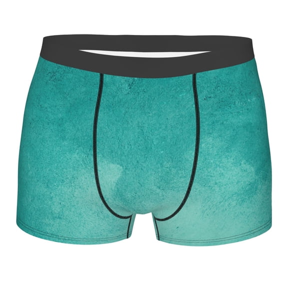 Balery Teal Turquoise1 Men's Boxer Briefs, Soft and Breathable Cotton Underwear with nylon Waistband-X-Large