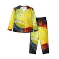 thumbnail image 1 of Balery Tennis Ball In Fire And Water Pattern Pajama Sets for Women Long Sleeve 2 Piece Sleepwear Loungewear Sets Soft PJ's with Pockets Long Sleeve Comfy Pj Sets-X-Large, 1 of 7
