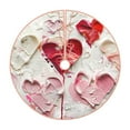 thumbnail image 1 of Balery Textured Heart Abstract Art Printed Christmas Tree Skirt , Merry Christmas Party Christmas Tree Decoration,Adjustable Tree Skirt-48", 1 of 6
