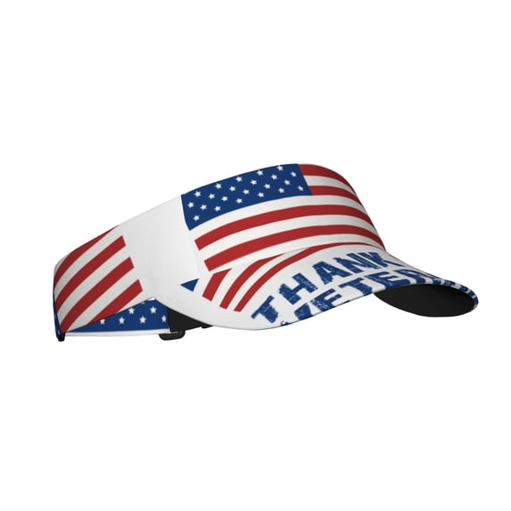 Balery Thank You Veterans Sport Wear Athletic Visor Sun Sports Visor Hat Visor Adjustable Cap for Women and Men (One Size)